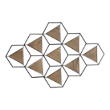 Stratton Home Decor Metal And Wood Triangle Abstract Centerpiece S30908