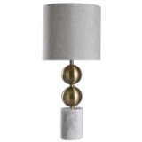 Harp And Finial Racine Metal Table Lamp With Brass Finish HFL317392DS