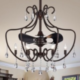 Warehouse Of Tiffany Lasmin Antique Bronze 31-Inch 3-Blade Fandelier CFL-8460AB