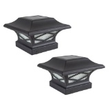 Classy Caps Kingsbridge Black Dual Lighted Set Of 2 Solar Post Cap SLK807B