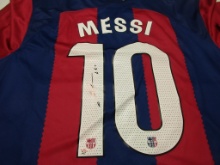 Leo Messi of Barcelona signed autographed soccer j