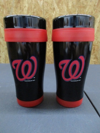 (6) Washington Nationals Black Metal Tumblers NEW MLB Licensed Box 123