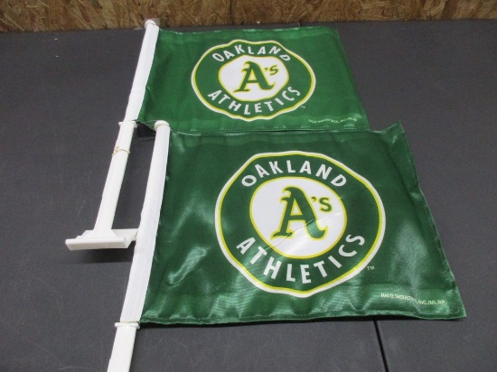 Oakland A's MLB Licensed 2 Sided Car Flags NEW!!! Box 126