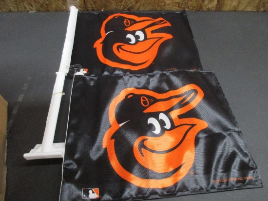 Baltimore Orioles 2 Sided Car Flag NEW MLB Licensed Box 132