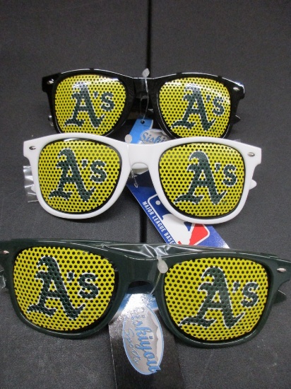 Oakland A's Black White Green Frame Sunglasses MLB Licensed Box 136