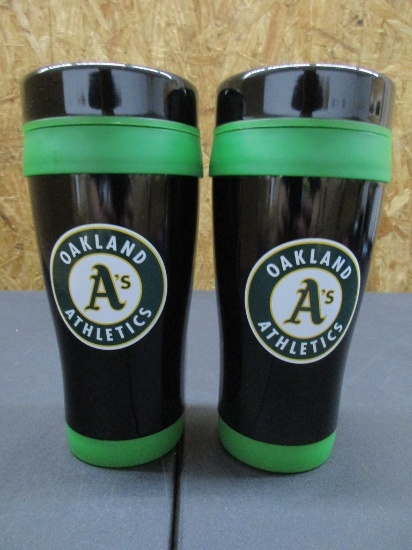 Oakland A's Metal Black Tumblers NEW MLB Licensed Box 153