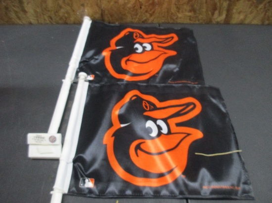 Baltimore Orioles 2 Sided Car Flags NEW MLB Licensed Box162