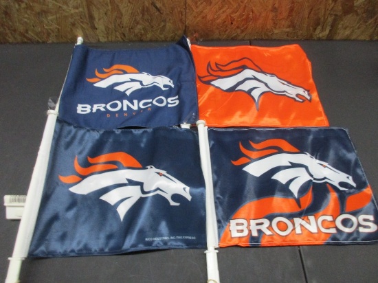 Denver Broncos 2 sided Car Flags 4 Styles NEW NFL Licensed Box164