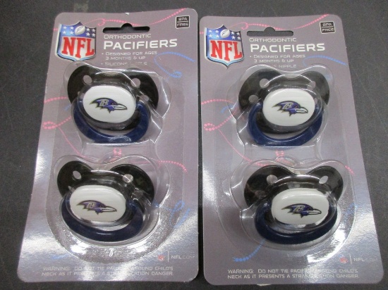 Baltimore Ravens 2 Pack Pacifiers NEW NFL Licensed Box 165