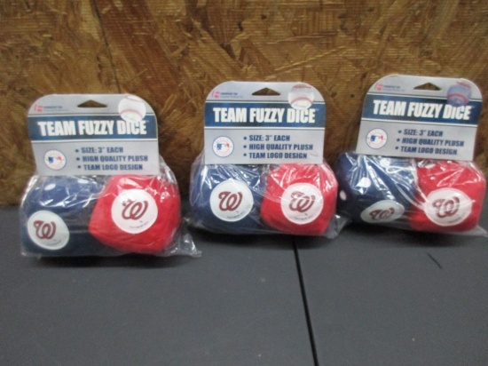 Washington Nationals MLB Fuzzy Dice NWT Box 175