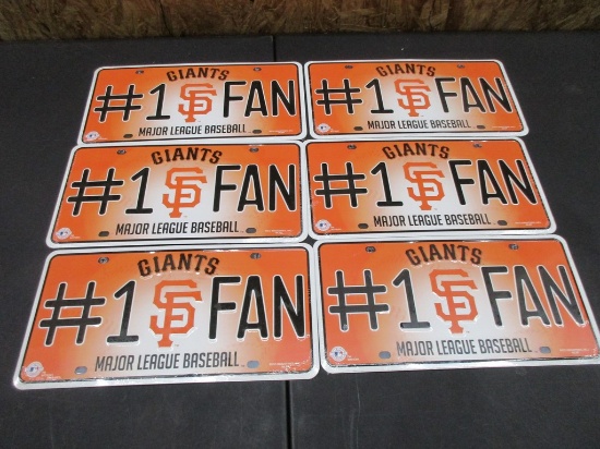 San Francisco Giants #1 Fan metal license plate NEW Box 182