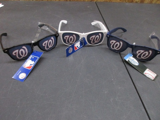 Washington Nationals Black White Blue Framed Sunglasses NEW Box 188
