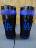 Los Angeles Dodgers Black Metal Tumblers NEW MLB Licensed Box 137