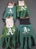 Oakland A's Two Tone Utility Gloves 2 Styles MLB Licensed Box 138