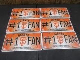 San Francisco Giants #1 Fan metal license plate NEW Box 182