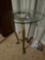 Glass Top with Gold Metal Legs Pedestal