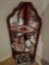 Mirrored Corner Shelving Unit with Contents