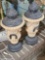 Pair of Metal and Stone Urns