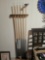 Wall Mount Pool Rack with (5) Pool Cues and Bridge