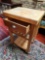 Butcher Block Table with Double Undershelf and Drawer