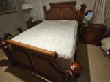 Tommy Bahama Style Complete Bedroom Suite - Includes Queen Size Bed and Mattress, (2) Matching Night