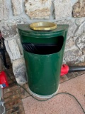 Outdoor Metal Trash Can with Ashtray