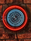 Harley Davidson Neon Wall Clock