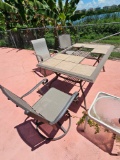 Outdoor Tile Table with (4) Chairs (missing pieces)