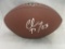 Christian McCaffrey of the San Francisco 49ers signed auto full size brown football PAAS COA 045