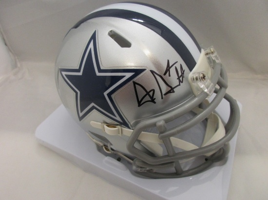Dak Prescott of the Dallas Cowboys signed autographed mini football helmet PAAS COA 761