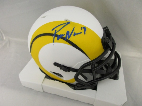 Puka Nacua of the LA Rams signed autographed mini football helmet PAAS COA 702
