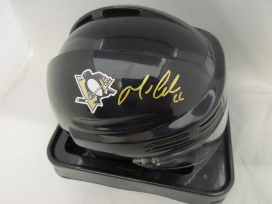 Mario Lemiieux of the Pittsburgh Penguins signed autographed mini hockey helmet PAAS COA 827