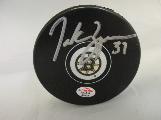 Patrice Bergeron of the Boston Bruins signed autographed hockey puck PAAS COA 423