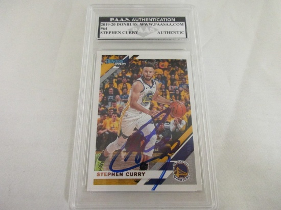 Steph Curry of the Golden State Warriors signed autographed slabbed card PAAS COA 891