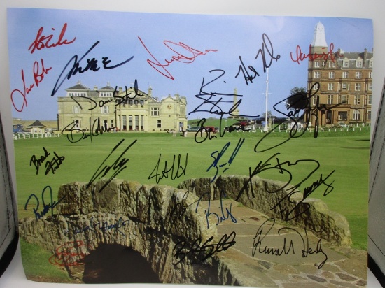 British Open multi signed autographed 11x14 color photo 29+ total signatures
