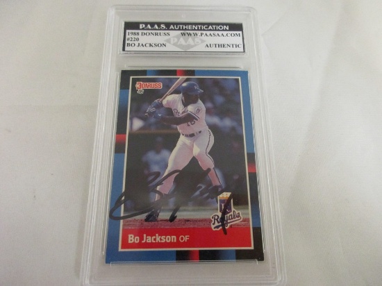 Bo Jackson of the KC Royals signed autographed slabbed card PAAS COA 830