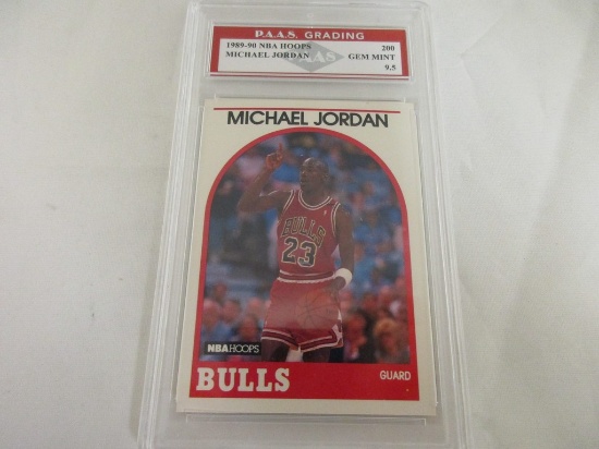Michael Jordan Bulls 1989-90 NBA Hoops #200 graded PAAS Gem Mint 9.5