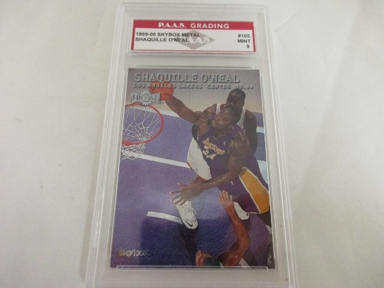 Shaquille O'Neal Lakers 1999-00 Skybox Metal #105 graded PAAS Mint 9