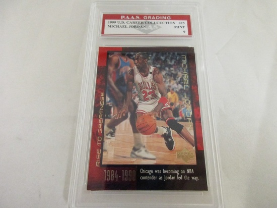 Michael Jordan Bulls 1999 UD Career Collection #25 graded PAAS Mint 9