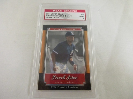 Derek Jeter Yankees 2001 Upper Deck Legends #43 graded PAAS Mint 9