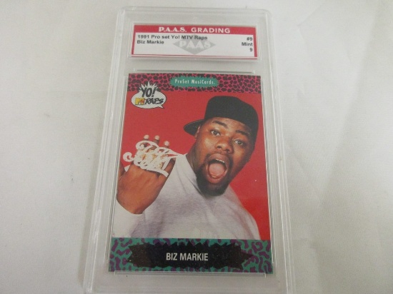 Biz Markie 1991 Pro Set Yo! MTV Raps #9 graded PAAS Mint 9