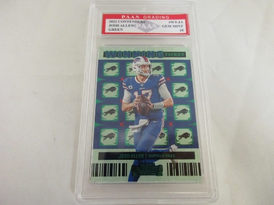 Josh Allen Bills 2022 Contenders Green #WT-JA graded PAAS Gem Mint 10
