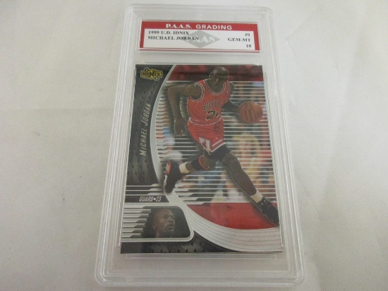 Michael Jordan Bulls 1999 Upper Deck Ionix #1 graded PAAS Gem Mint 10
