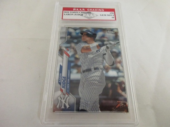 Aaron Judge Yankees 2020 Topps Chrome #50 graded PAAS Gem Mint 10