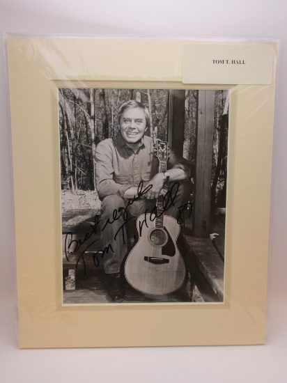 Tom T Hall signed autographed 8x10 matted to 10x12  JSA LOA