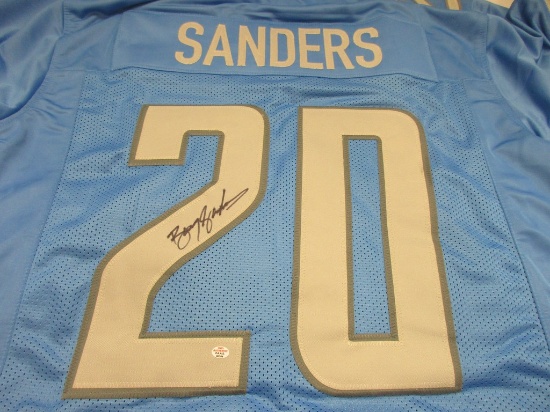 Barry Sanders of the Detroit Lions signed autographed football jersey PAAS COA 204