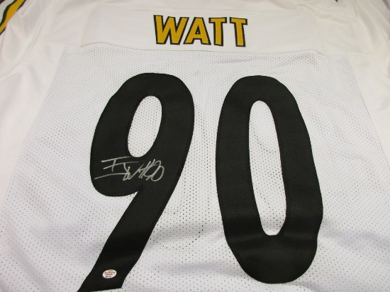 TJ Watt of the Pittsburgh Steelers signed autographed football jersey PAAS COA 175