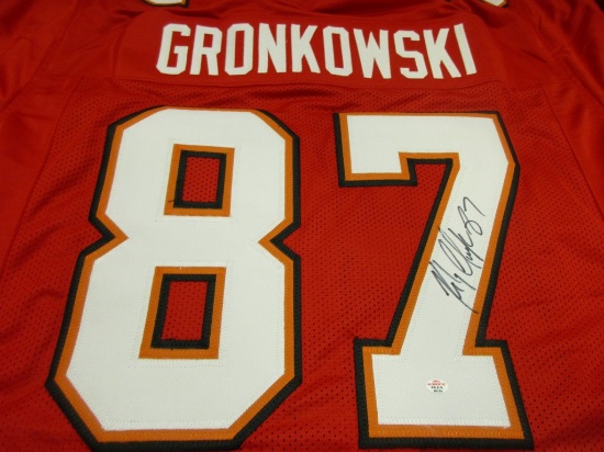 Rob Gronkowski of the Tampa Bay Buccaneers signed autographed football jersey PAAS COA 764