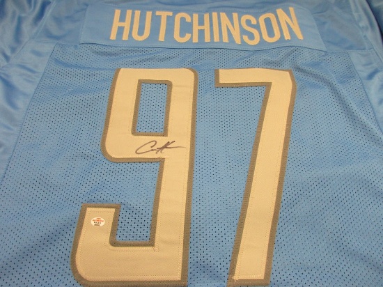 Aidan Hutchinson of the Detroit Lions signed autographed football jersey PAAS COA 692
