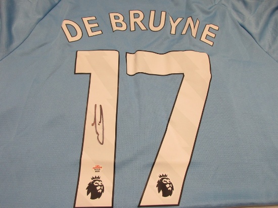 Kevin De Bruyne of Manchester City signed autographed soccer jersey PAAS COA 558
